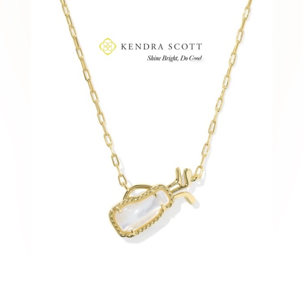 NWT Kendra Scott Golf Gold Short Pendant Necklace